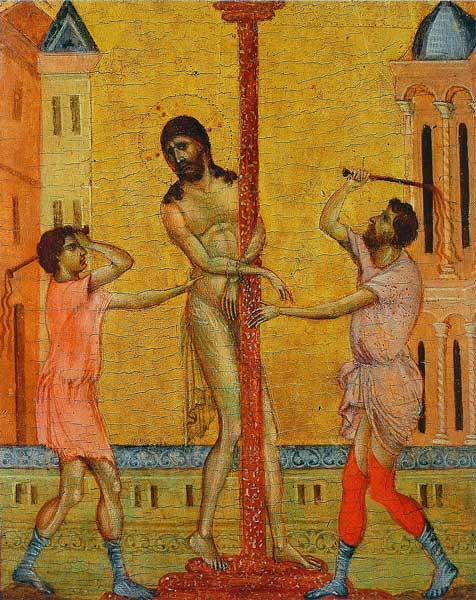 "The Flagellation of Christ"  by Cimabue (Frick Collection, New York)