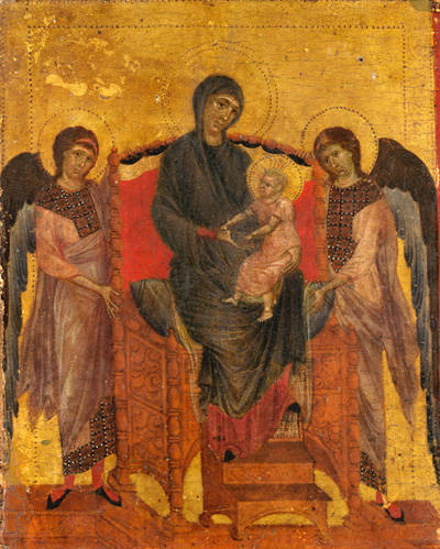 "Virgin and Child with Two Angels" by Cimabue (National Gallery, London)